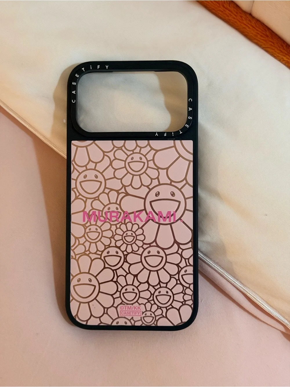 Casetify Pink Murakami Smile Floral Phone Case with Black Frame